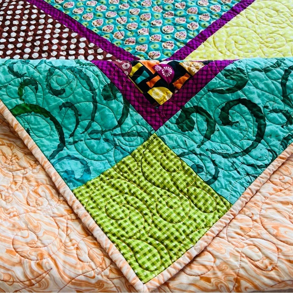 New Vibrant Modern Patchwork Quilt – 51” x 51” 🌟